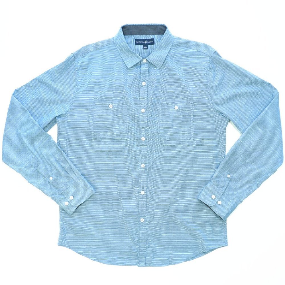 Beverly Hills Polo Club Mens Shirt Size L Long Sleeves